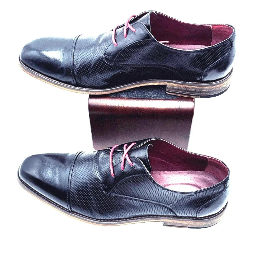 Vintage Foundry Co Oxfords Mens 9.5 Black Excellent Cap Toe Leather VF1004-SE